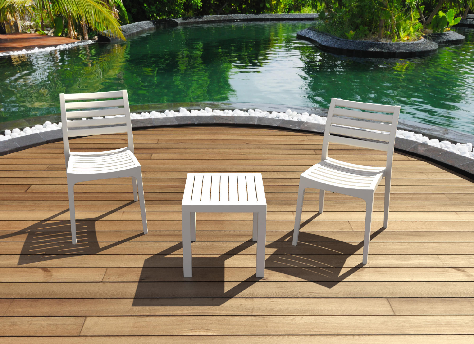 GARTENSTUHL Kunststoff weiß - Weiß, Kunststoff (48/82/58cm) - CLP