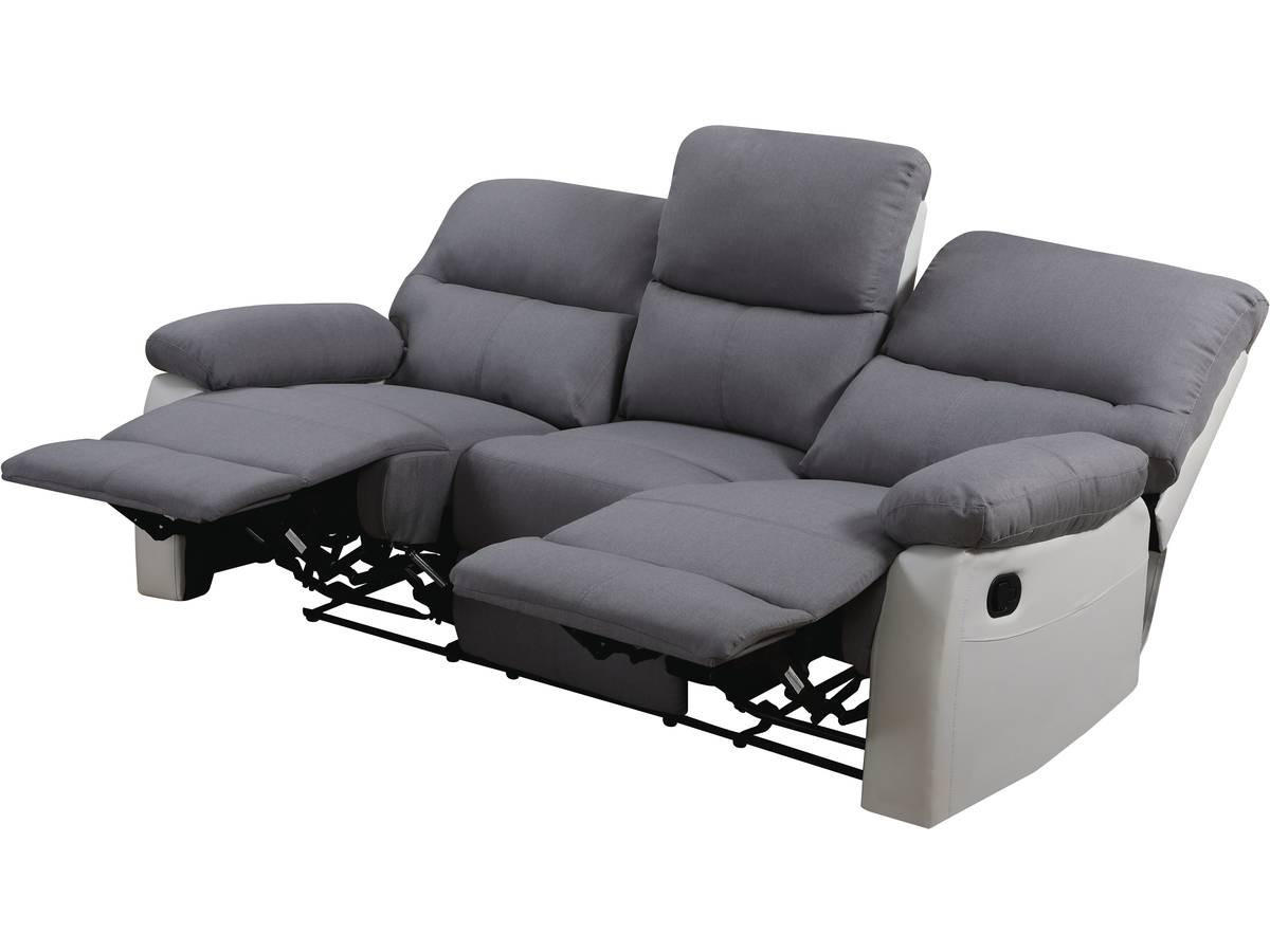 RELAXSOFA Lincoln Weiß/Hellgrau - Hellgrau/Weiß, Kunststoff/Textil (197/103/89cm) - Habitat Garten