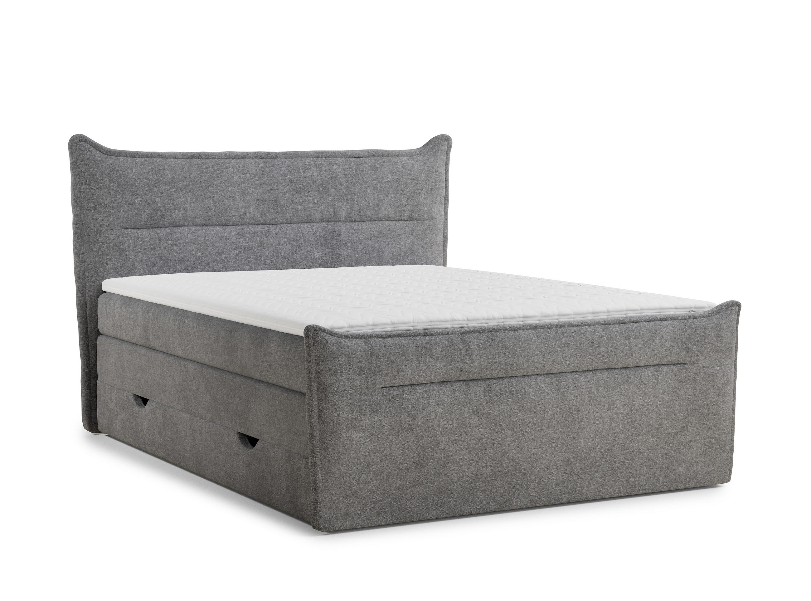 BOXSPRINGBETT Pelino 180/200 cm, in Grau, Bettkasten, Matratze, Topper - Schwarz/Grau, Holz/Holzwerkstoff (180/200cm) - Maison de Reve