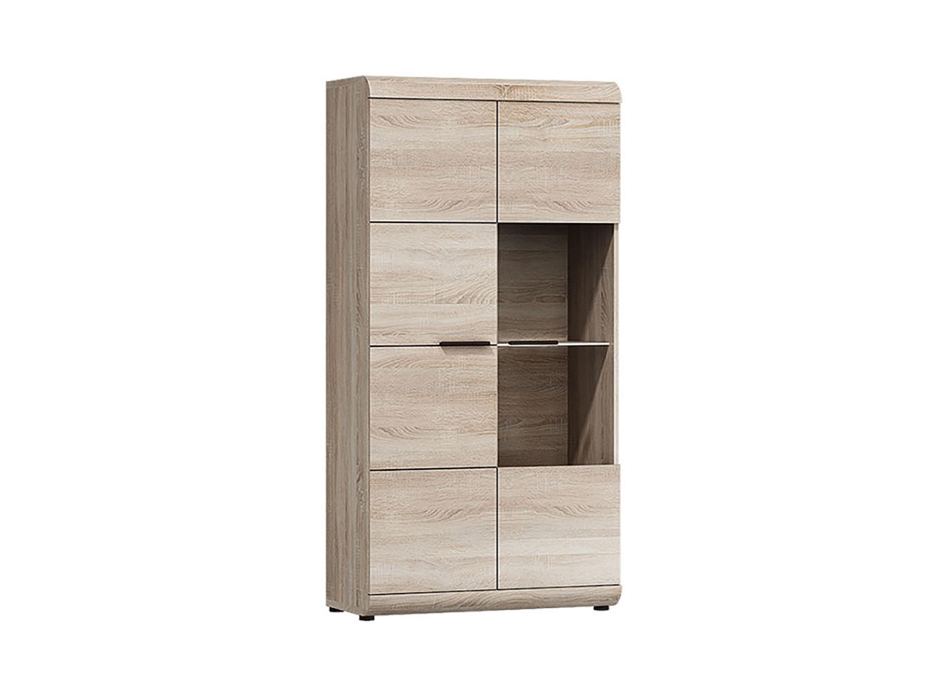 VITRINENSCHRANK Link C eiche sonoma 80 / 37 / 158 cm - Braun/Sonoma Eiche, Holz/Holzwerkstoff (80/158/37cm) - Feldmann-Wohnen