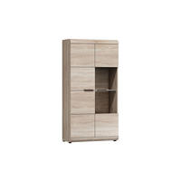 VITRINENSCHRANK Link C eiche sonoma 80 / 37 / 158 cm - Braun/Sonoma Eiche, Holz/Holzwerkstoff (80/158/37cm) - Feldmann-Wohnen