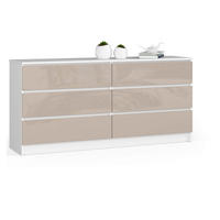 KOMMODE Weiß, Cappuccino Glanz 77/160/40 - Weiß, Holzwerkstoff (160/77/40cm) - RAUMHIRSCH FURNITURE