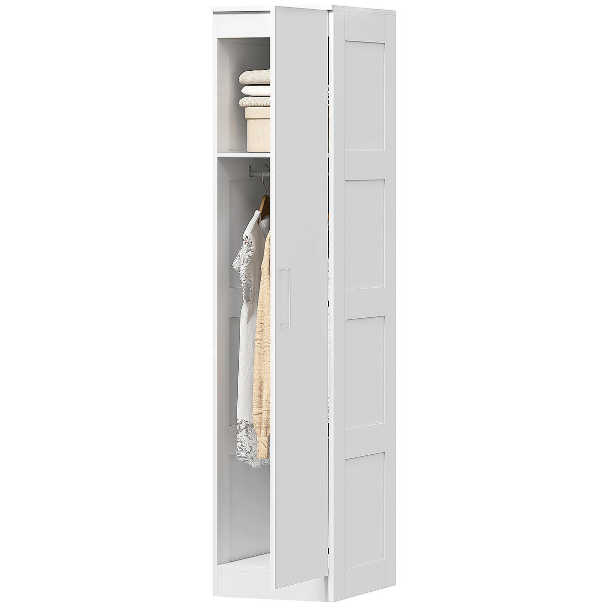 KLEIDERSCHRANK DE-09580 Weiß - Weiß, Holzwerkstoff (52/180/40cm) - ComfortXL
