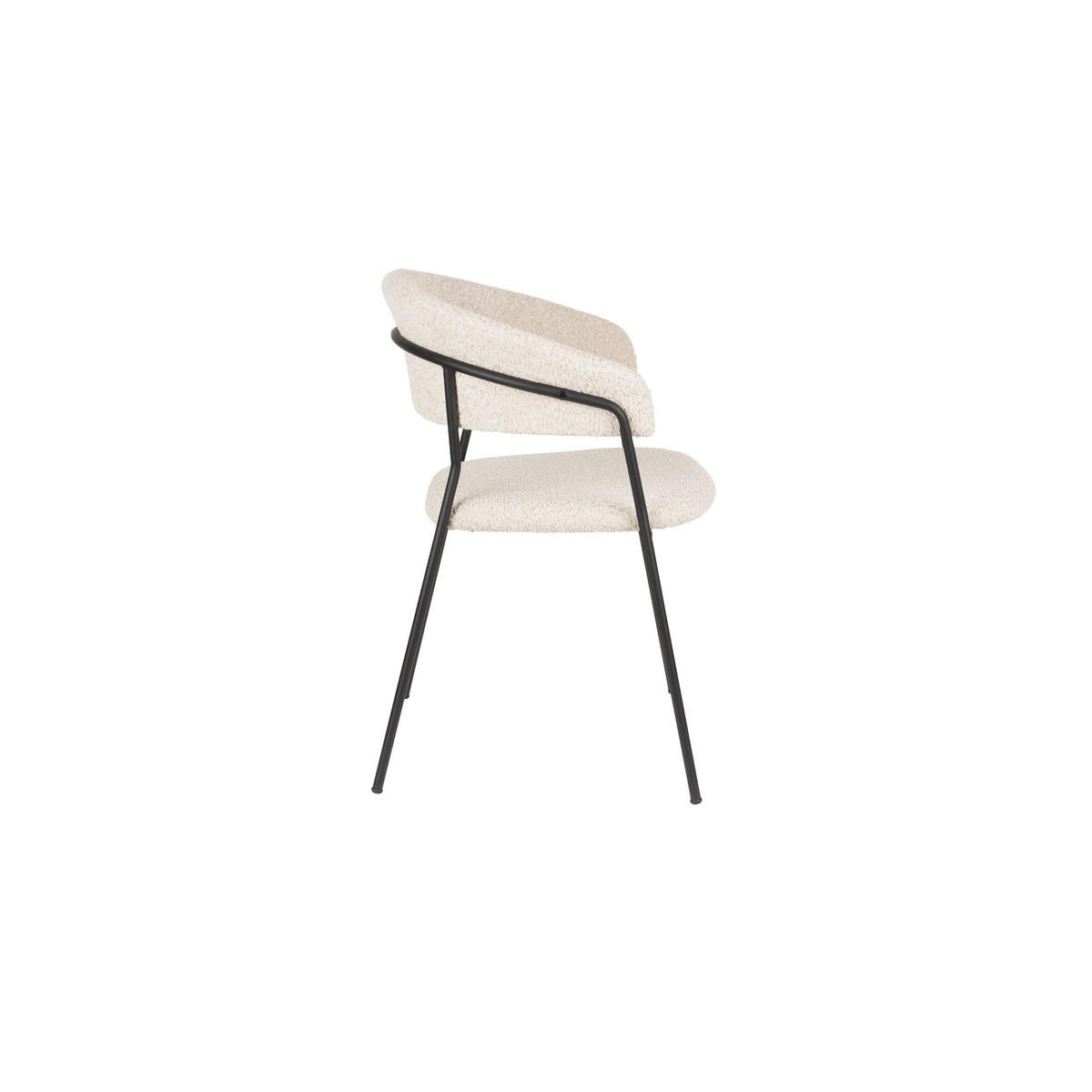 ESSZIMMERSTUHL Zeri Creme/ Schwarz - 2 er Set - Beige/Creme, Metall (59.5/79/51.5cm) - Housecraft Living