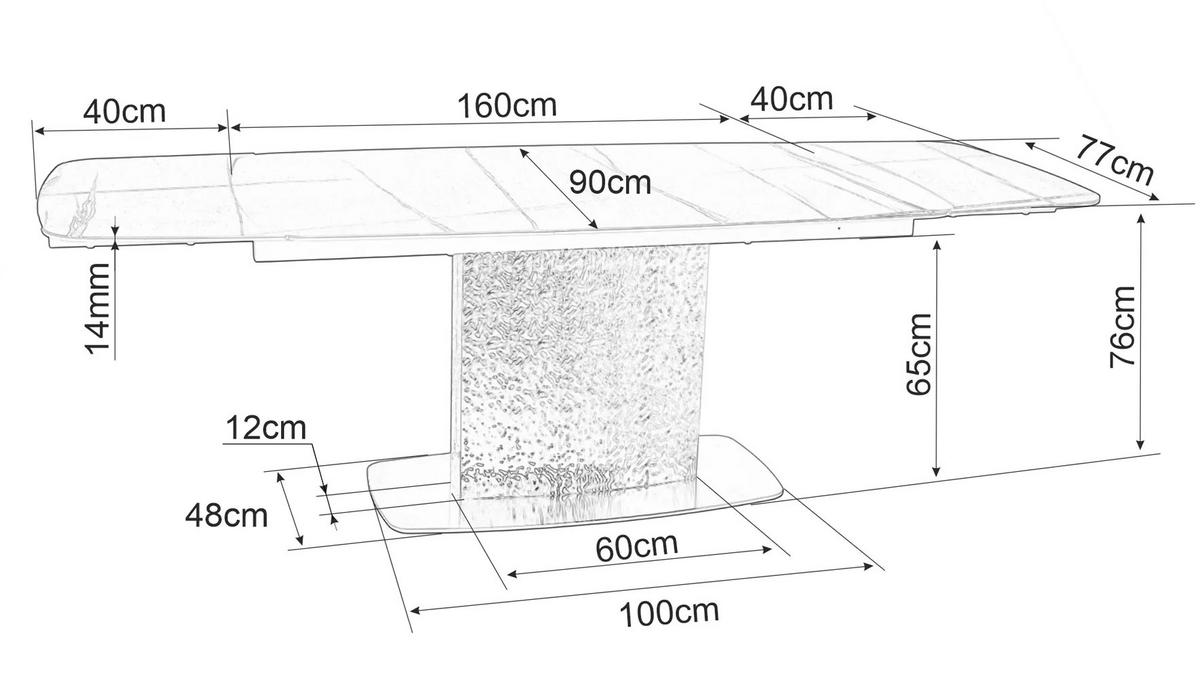 ESSTISCH Monlero Grün Marmor / Edelstahl 160-240 / 90 / 76cm - Grau/Grün, Holz/Metall (90/160/76cm) - Feldmann-Wohnen