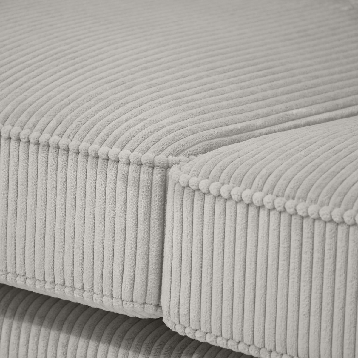 ECKSOFA Pablo ohne Schlaffunktion, mit abgerundeter Ottomane, links, Graubeige - Hellgrau, Textil (319/196cm) - Beautysofa