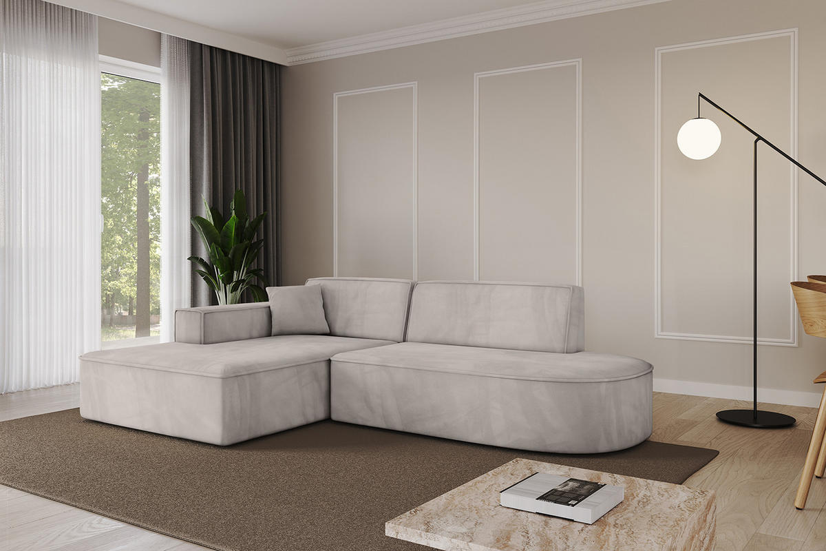 ECKSOFA Ottomane Links IREA-L1-v4 - 234x171x79 cm Hellbraun - Hellbraun, Holzwerkstoff/Textil (234/171cm) - ALTDECOR