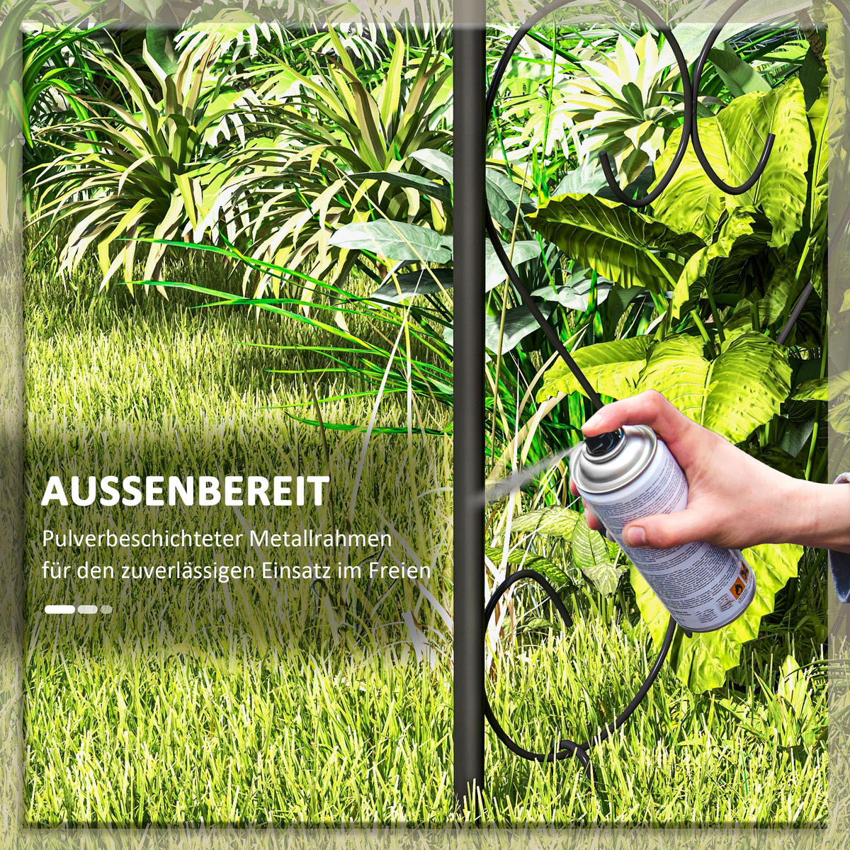 ROSENBOGEN, Stahl, Schwarz - Schwarz, Metall (37/230/125cm) - Outsunny