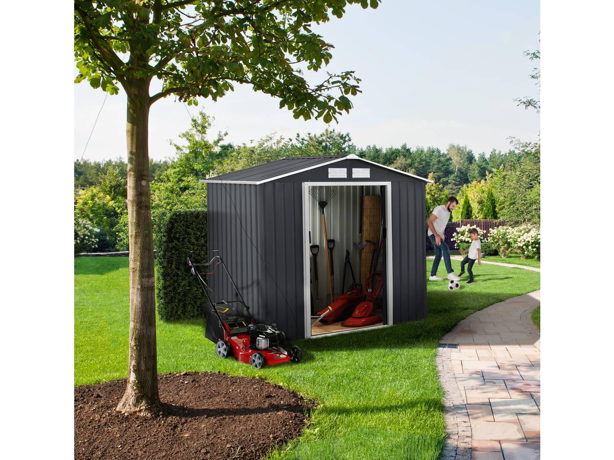 METALL-GARTENHAUS vegas Grau - Grau, Metall (213/195/127cm) - Habitat Garten