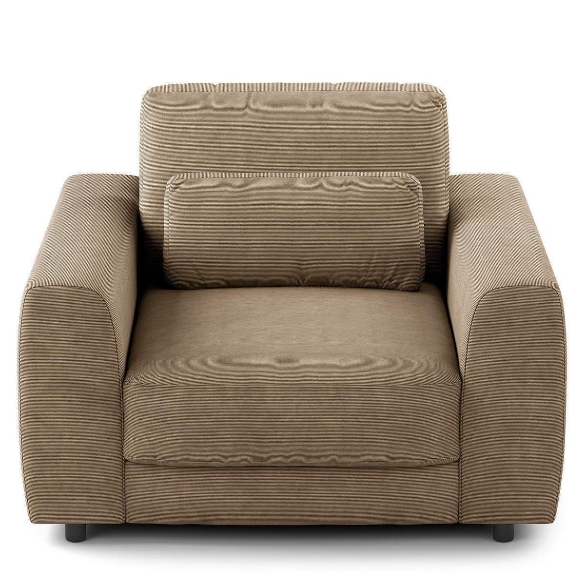 SESSEL - Taupe/Schwarz, Kunststoff/Textil (116/80/117cm) - home24