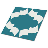 FLIESENAUFKLEBER 9 Stück 30x30 cm selbstklebend Abstraktes Muster - Blau, Textil (30/1.6/30cm) - TULUP