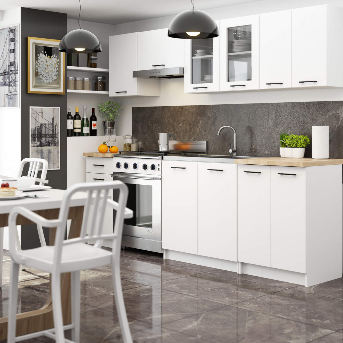 HÄNGESCHRANK Weiß 58/80/30,5 - Weiß, Holzwerkstoff (80/58/46172cm) - RAUMHIRSCH FURNITURE