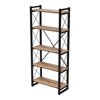 STANDREGAL Skørping - Schwarz/Braun, Holzwerkstoff/Metall (65/180/30cm) - [en.casa]