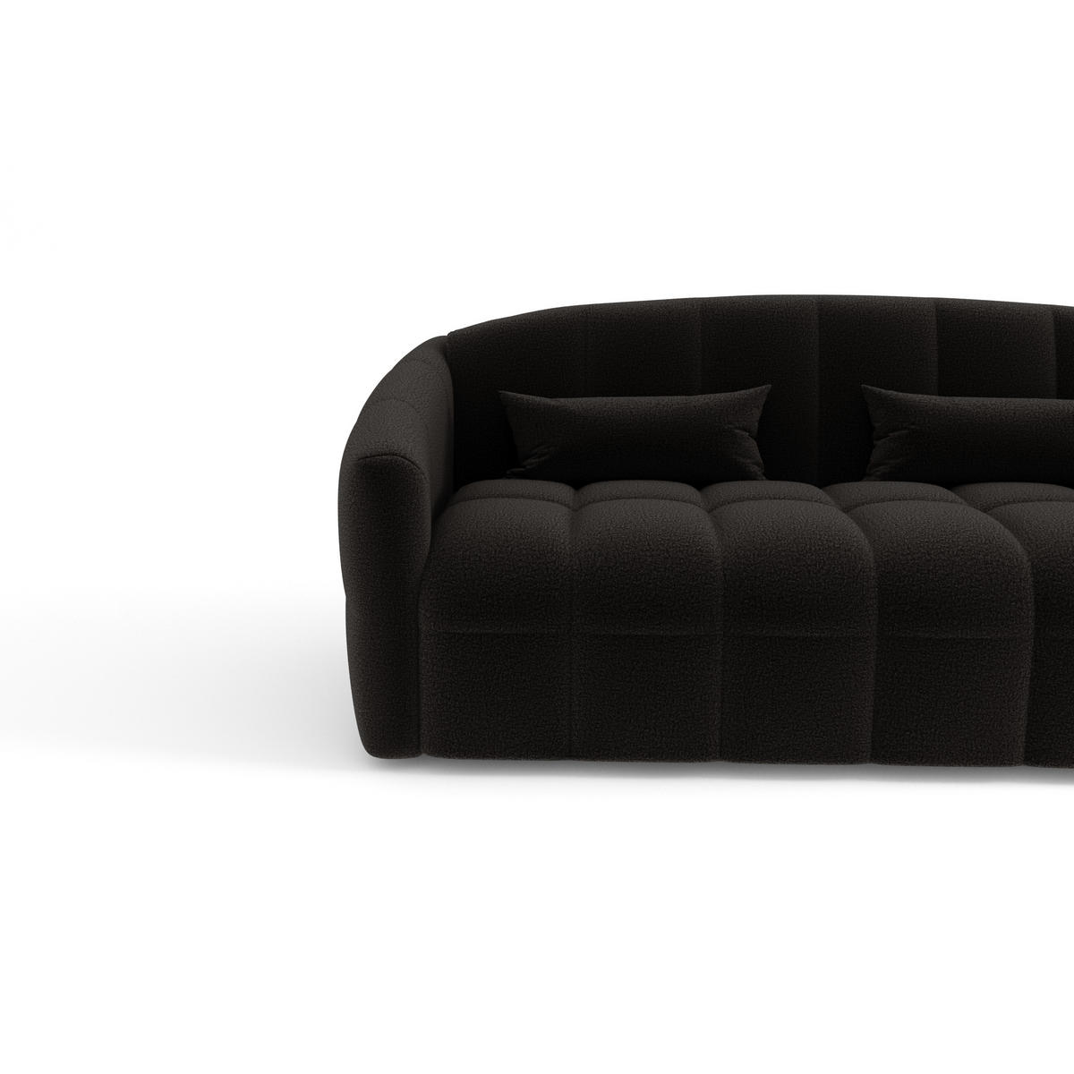 SCHLAFSOFA GERADE Bouclé-Stoff Dunkles Anthrazit 225cm - Anthrazit, Textil (225/88/108cm) - Sia Home