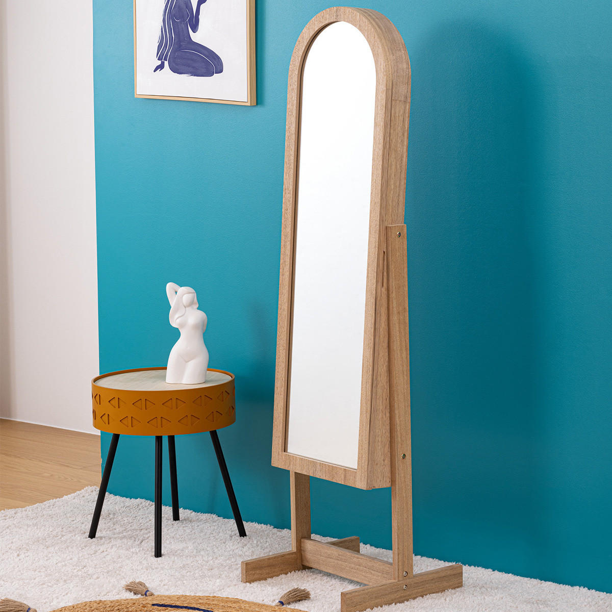 SCHMUCKSCHRANK Soleya 42/37,5/145 cm - Beige, Holzwerkstoff (37.5/145/42cm) - Atmosphera Createur d´interieur