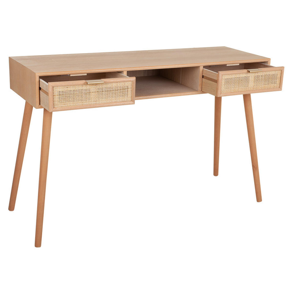 KONSOLENTISCH aus Holz und Gitter, braun, 120x42x79cm - Braun, Holz (79/120/42cm) - Wanderlust