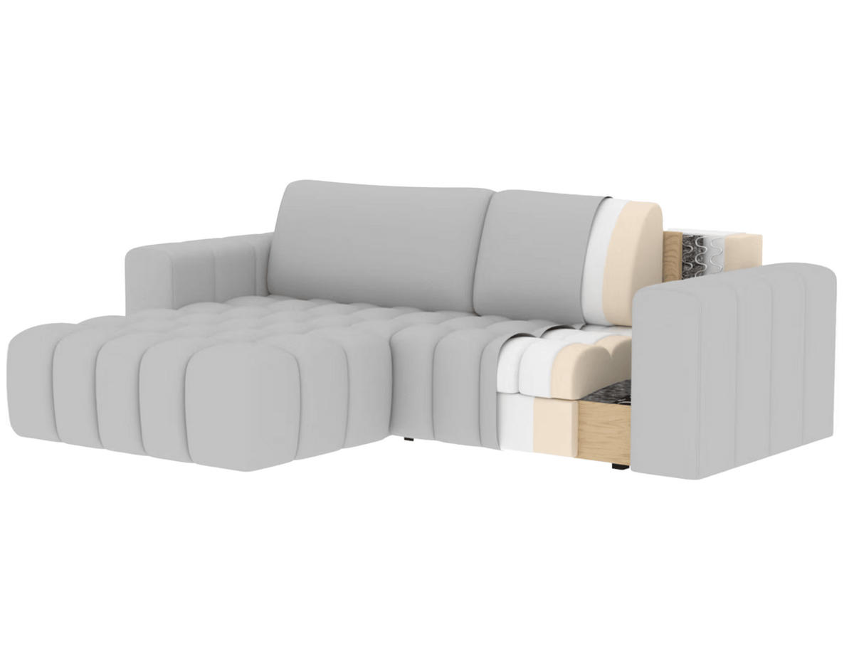 ECKSOFA mit Schlaffunktion und Bettkasten, Velours-Stoff - Dunkelbraun/Schwarz, Textil (175/250cm) - Eltap