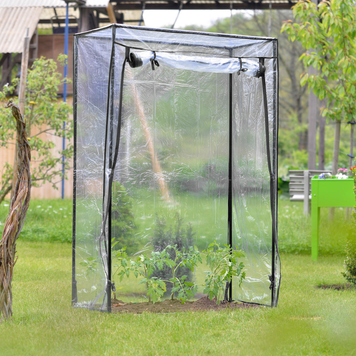 TOMATENGEWÄCHSHAUS - Transparent, Kunststoff/Metall (100/150/50cm) - Relaxdays