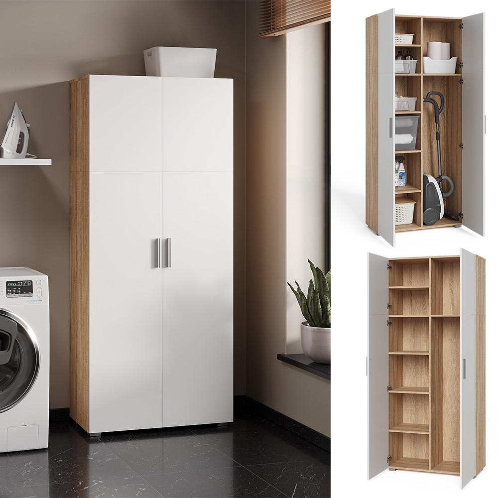 MEHRZWECKSCHRANK Ingo Sonoma 80 x 182.4 cm - Sonoma Eiche, Holzwerkstoff (80/182.4/37cm) - Vicco