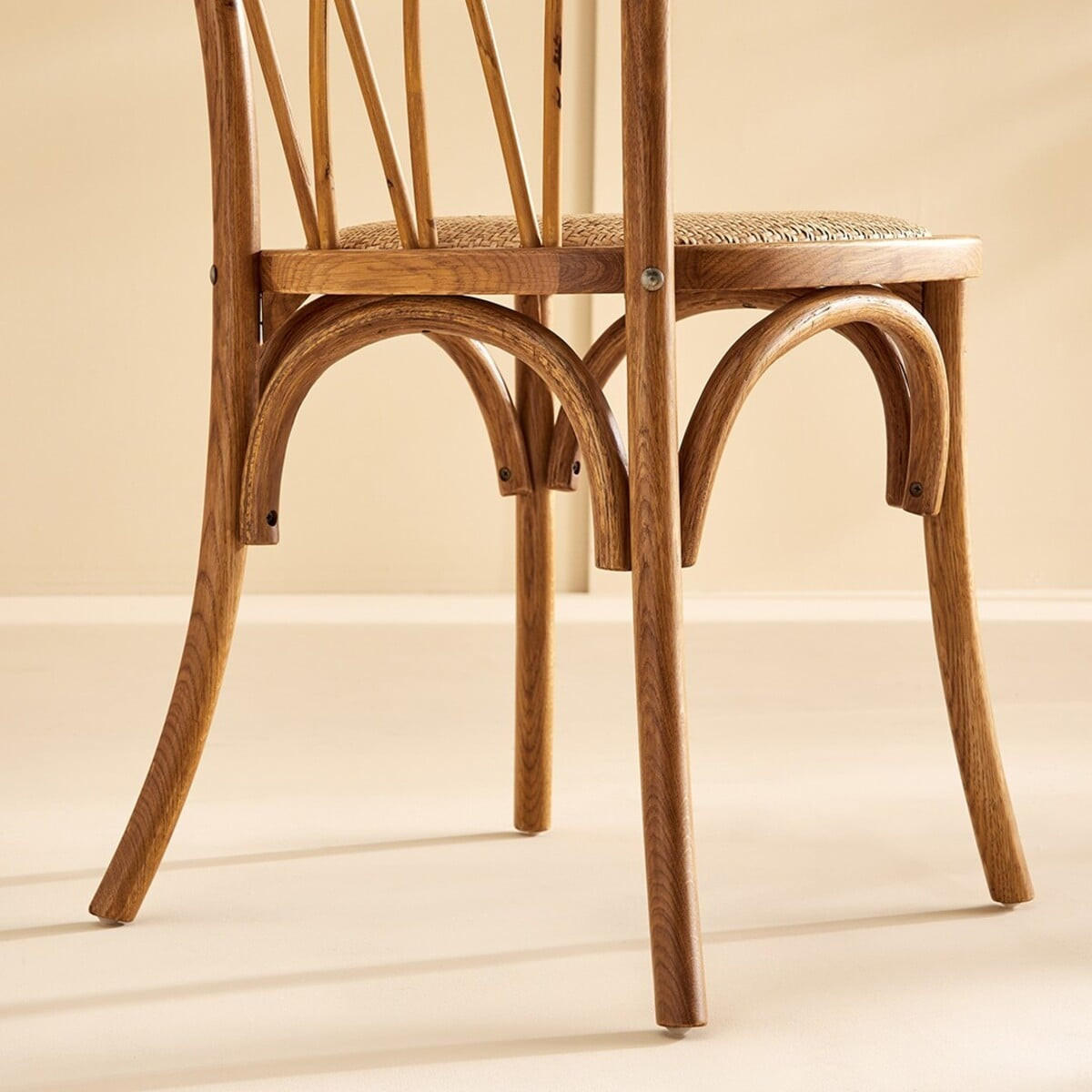 EICHENSTÜHLEN mit Rattan-Sitzfläche, 2er Set - 46/45/77 cm - Braun, Holz (46/77/53cm) - Signature