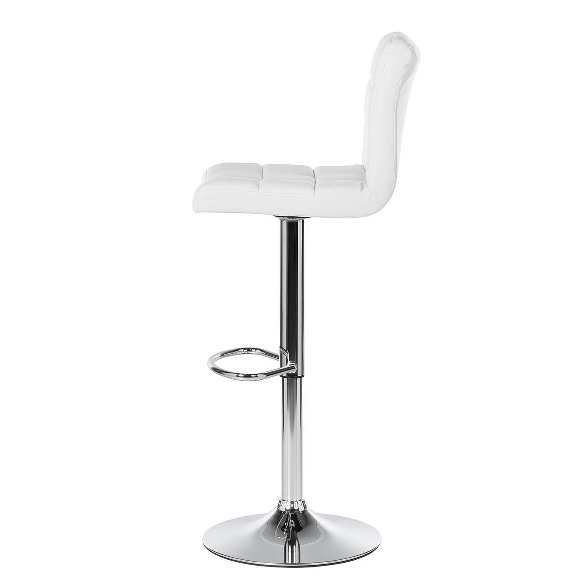 BARHOCKER - Metall / Kunstleder - Chromfarben/Weiß, Kunststoff/Metall (46/97/50cm) - home24