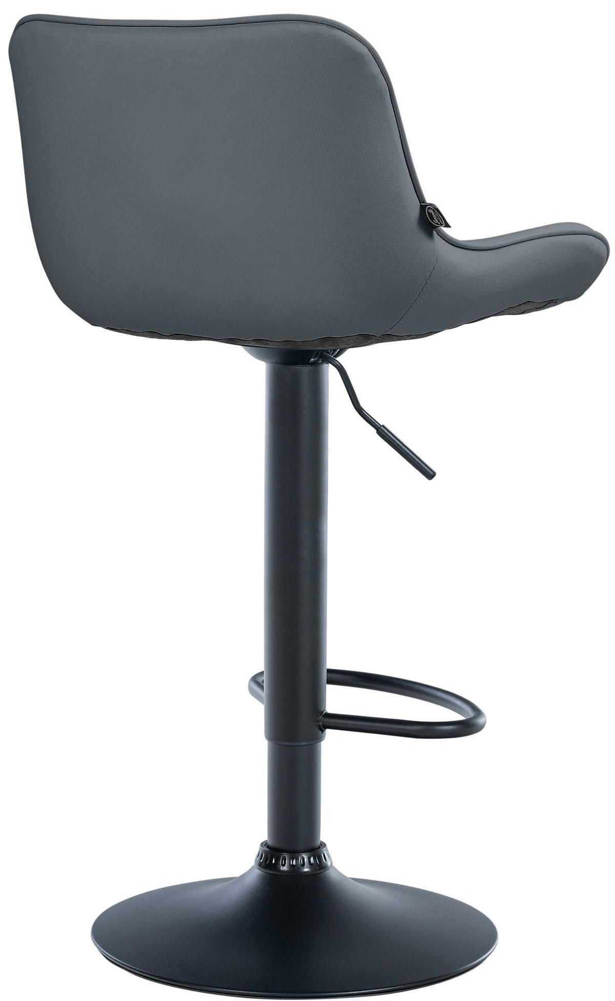 BARHOCKER Lederlook grau - Schwarz/Grau, Textil/Metall (49/85/51cm) - CLP