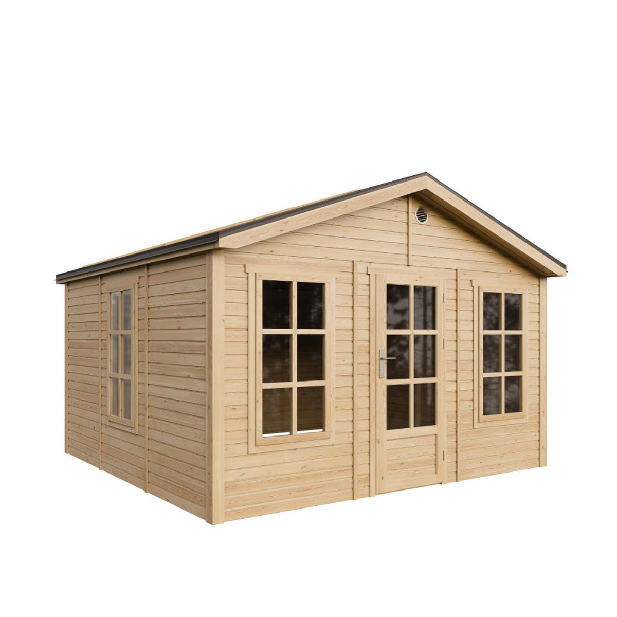 GARTENHAUS HOLZ M735 370 x 360 cm - Naturfarben, Holz (382/267/394cm) - Timbela
