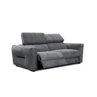 SOFA CALVERA 3-Sitzer mit 1 Relaxfunktion, graphitfarben - Schwarz/Graphitfarben, Holzwerkstoff/Textil (204/79/106cm) - Courtois Laville