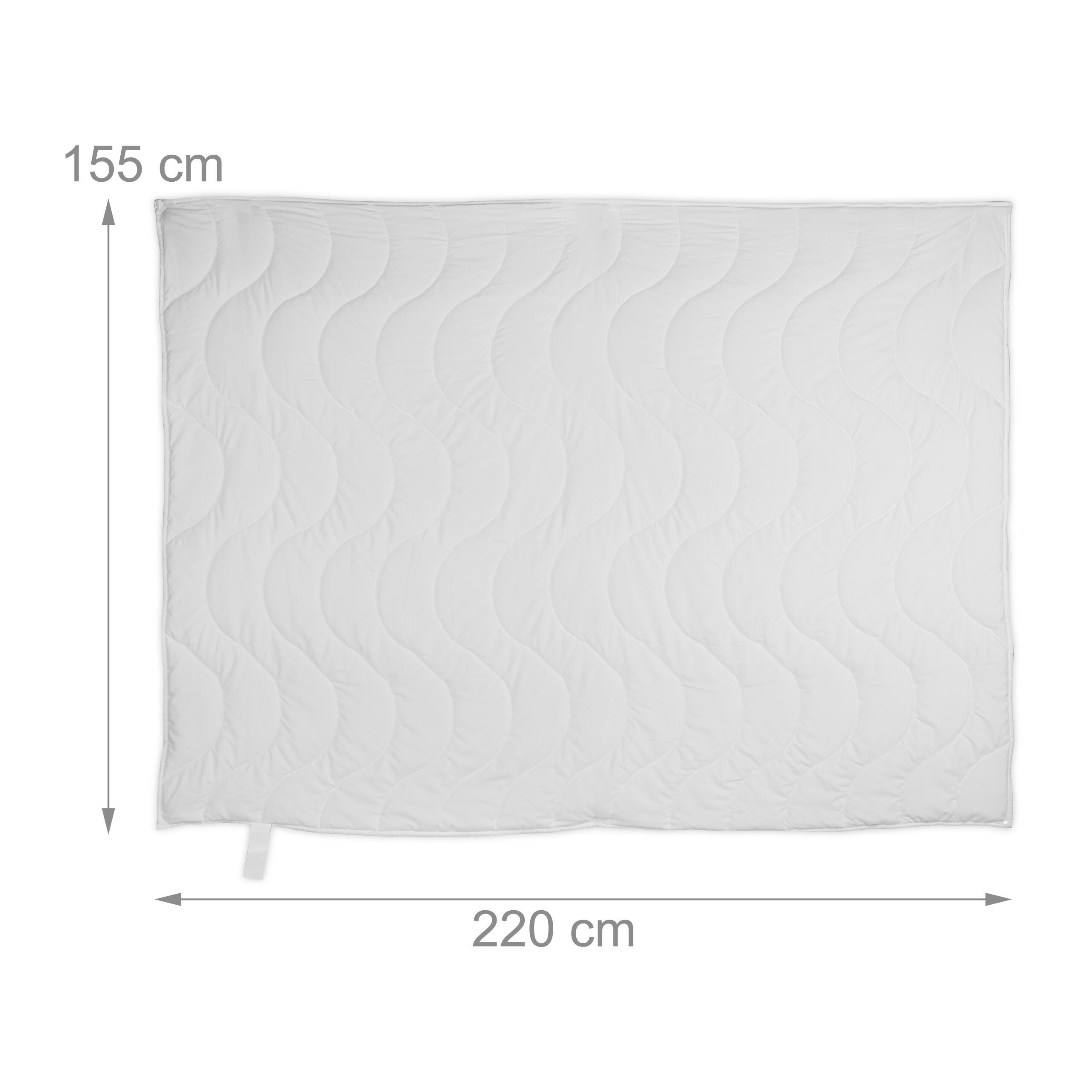 Thumbnail - Relaxdays Bettdecke, Weiß, Textil, Füllung: Polyester, 155x220 cm, Schlaftextilien, Bettdecken, 4 Jahreszeiten Bettdecke...