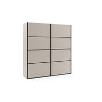 KLEIDERSCHRANK Napoli 2 – Kaschmir mit schwarzen Zierleisten - Kaschmir, Holzwerkstoff (120/245/67cm) - BM-Möbel