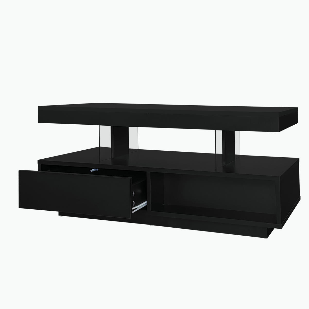COUCHTISCH Schwarz 95/50/42,5 cm - Schwarz, Holzwerkstoff (50/95/42.5cm) - PANGIVO