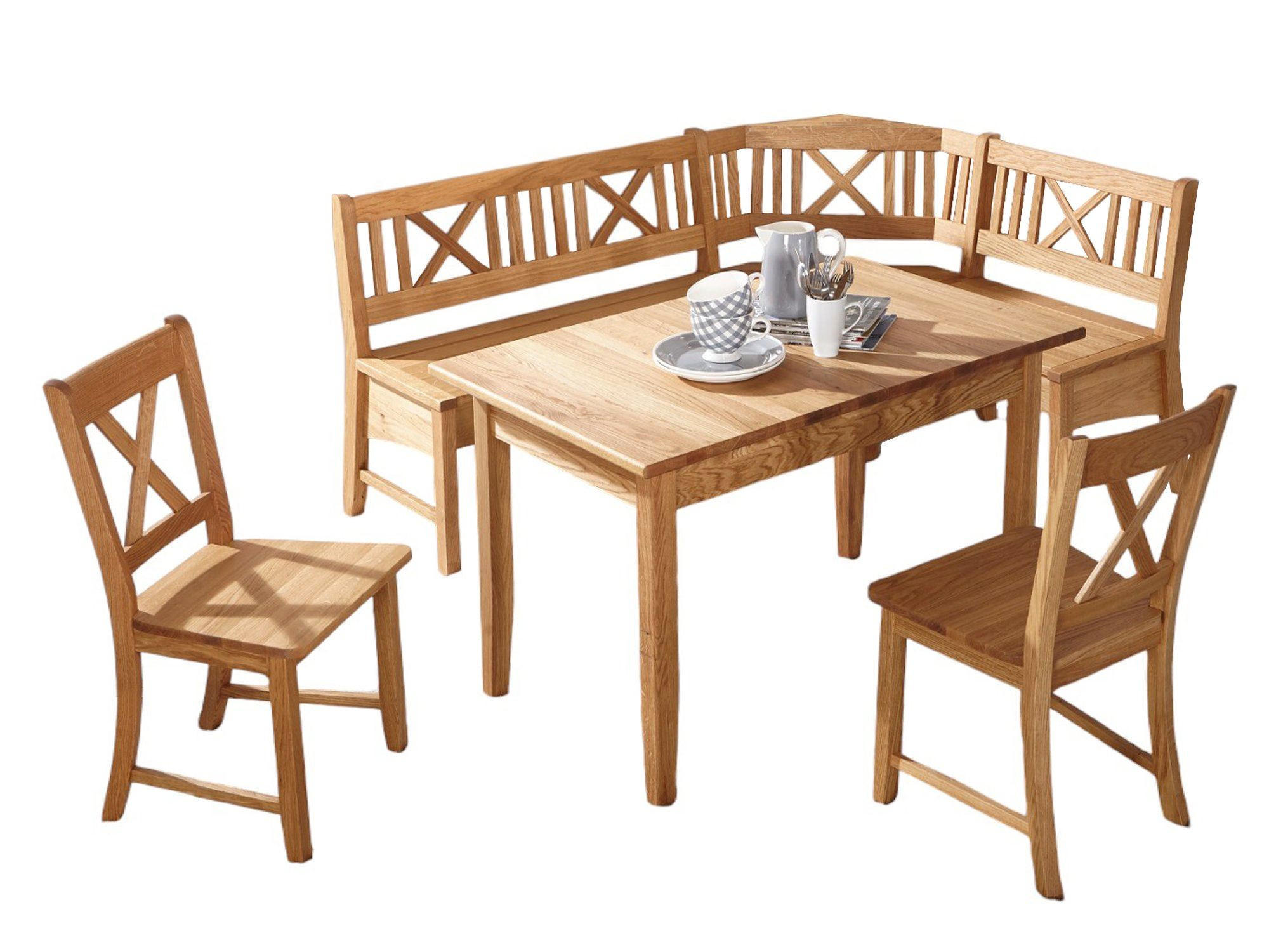 ECKBANKGRUPPE im modernen Landhausstil Damalis Massivholz Wildeiche - Wildeiche, Holz (179/1/139cm) - 58aufmkessel