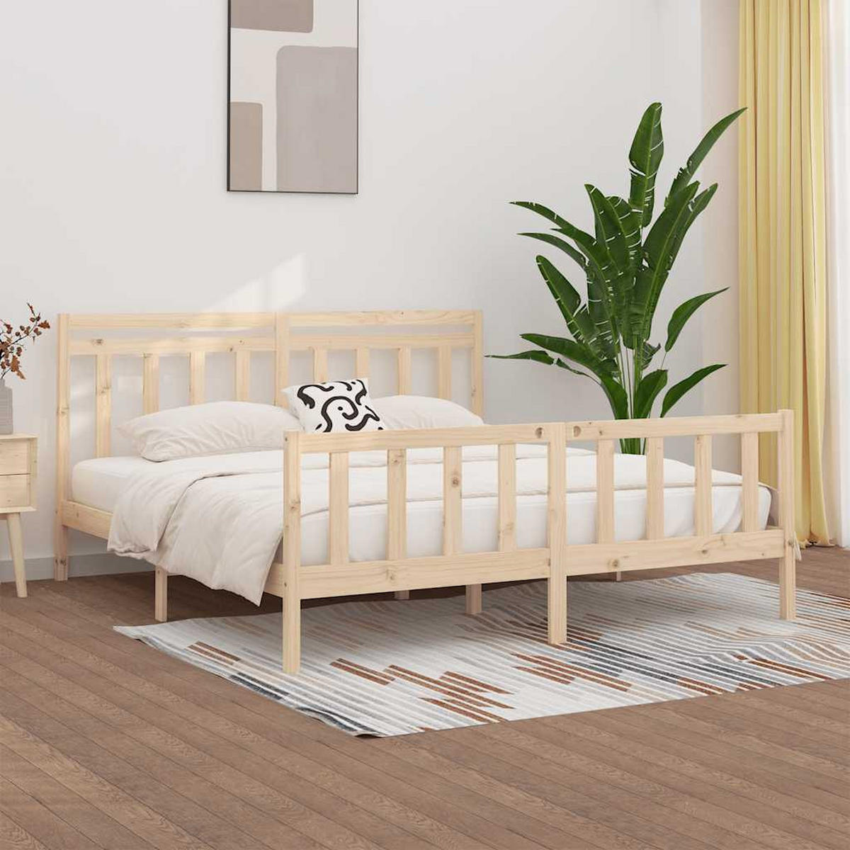 MASSIVHOLZBETT Kiefer 200/200 Cm - Braun, Holz (200/200cm) - vidaXL