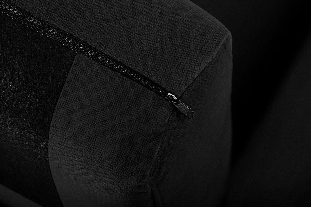 SOFA TAGIO mit Armlehnen, Schwarz - Schwarz/Braun, Buchenholz/Textil (153/80/84cm) - KONSIMO®