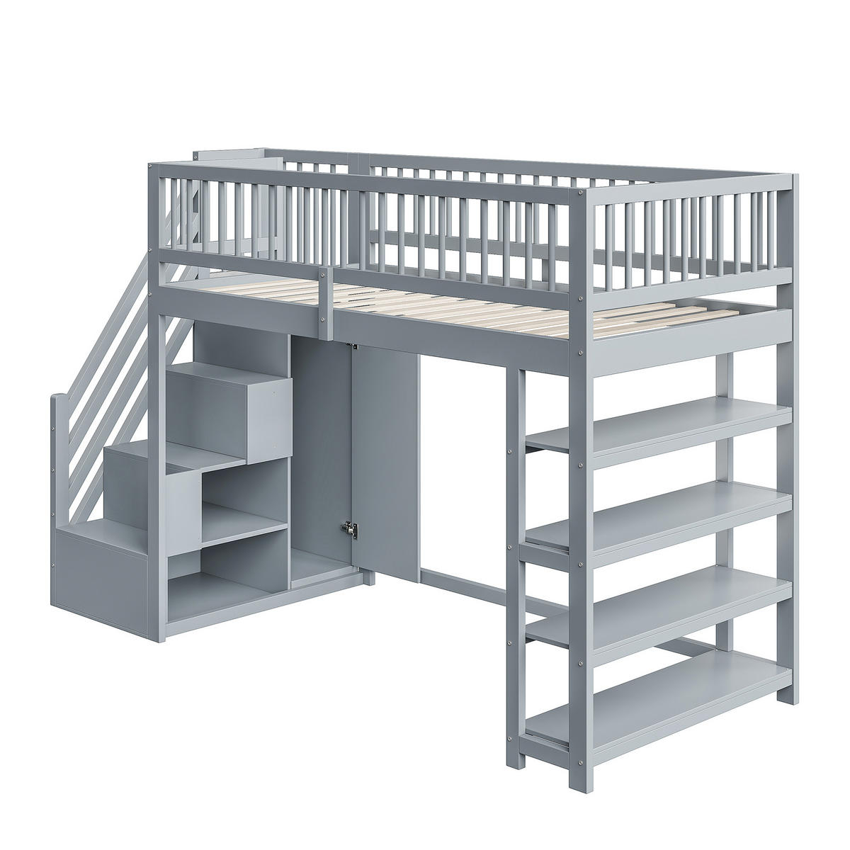 HOCHBETT Massivholz 90/200 cm Grau - Grau, Holz - Raumix