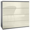 KOMMODE Pavos Creme Hochglanz - Creme, Holzwerkstoff (76/76/35cm) - Vladon
