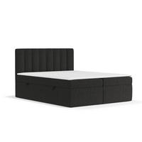 BOXBETT Novento Schwarz 140/200 cm mit Matratze und Topper - Schwarz, Holz/Holzwerkstoff (140/200cm) - Maison de Reve