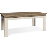 COUCHTISCH ARVEN Englischer Stil, cremeweiß - Eichefarben/Creme, Holz (60/90/50cm) - KONSIMO®