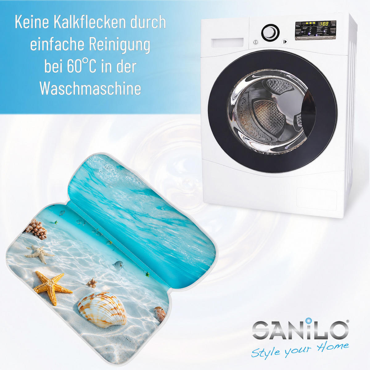 BADEWANNENKISSEN Waterworld - Blau, Kunststoff (39/5.5cm) - Sanilo