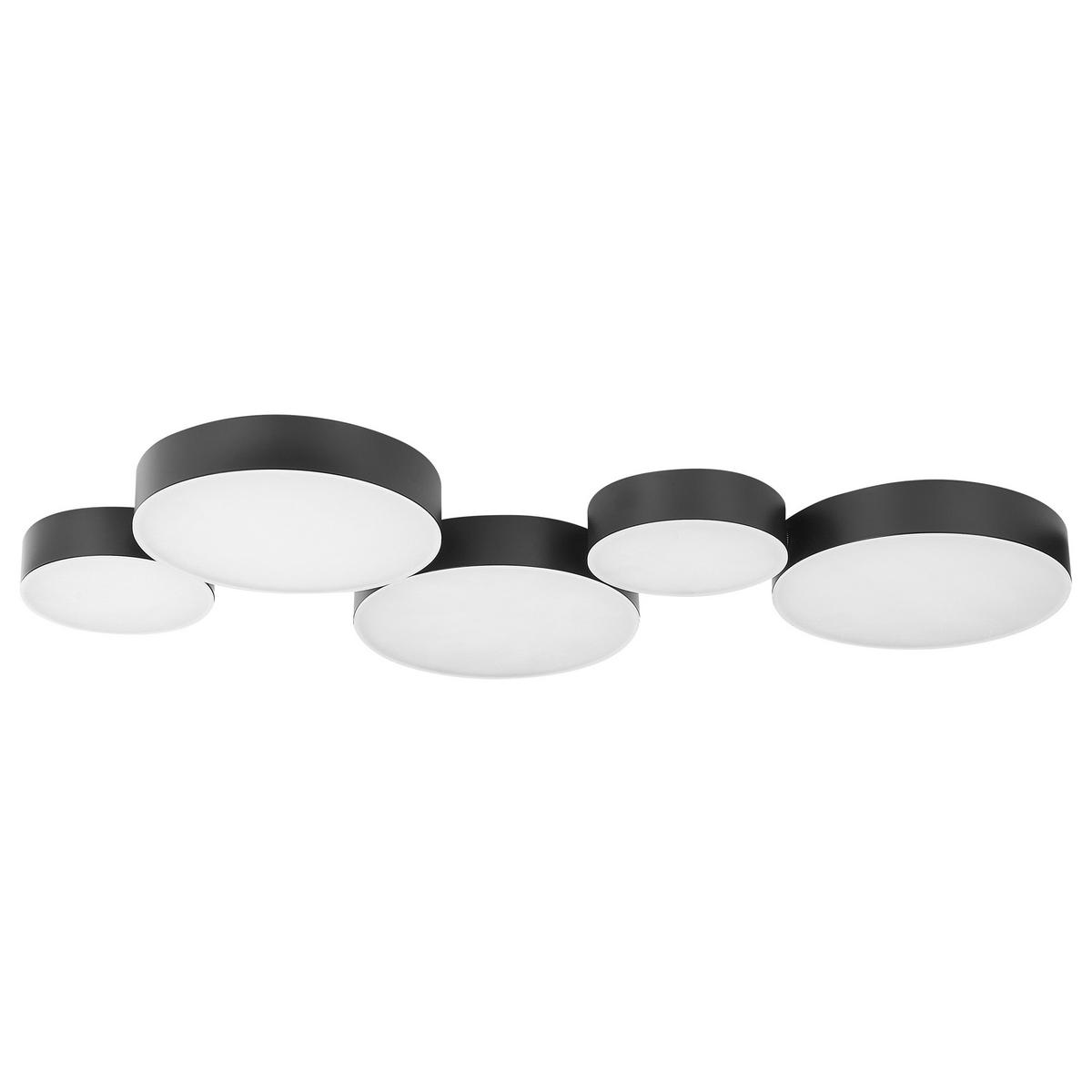 DECKENLEUCHTE Luga 20/54/3 cm - Schwarz, Metall (20/54/3cm) - Beliani