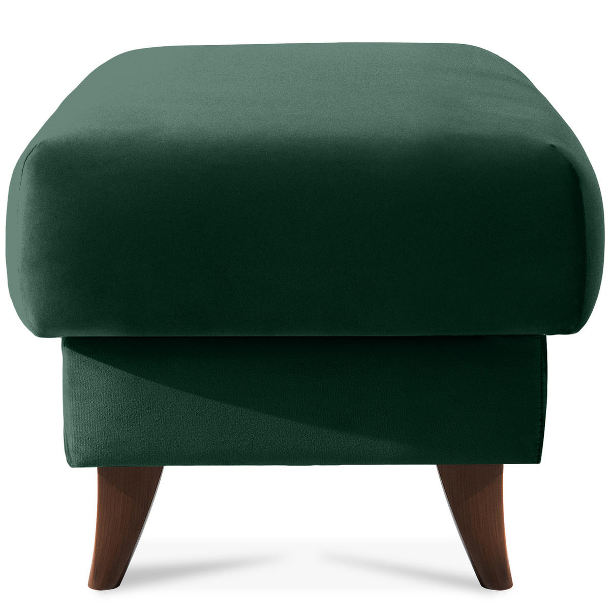 HOCKER GUSTAVO Fußstütze, Velours, Dunkelgrün - Dunkelgrün, Holz/Holzwerkstoff (53/49/53cm) - KONSIMO®