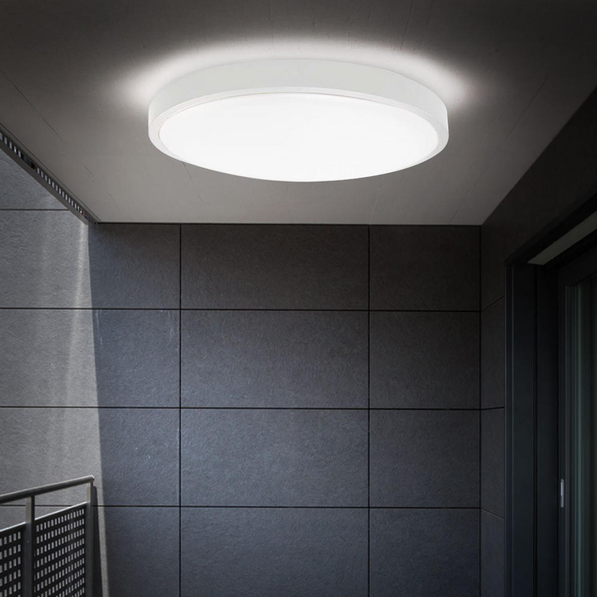 LED DECKENLEUCHTE rund Weiß - Weiß, Kunststoff (29.5/29.5/6cm)