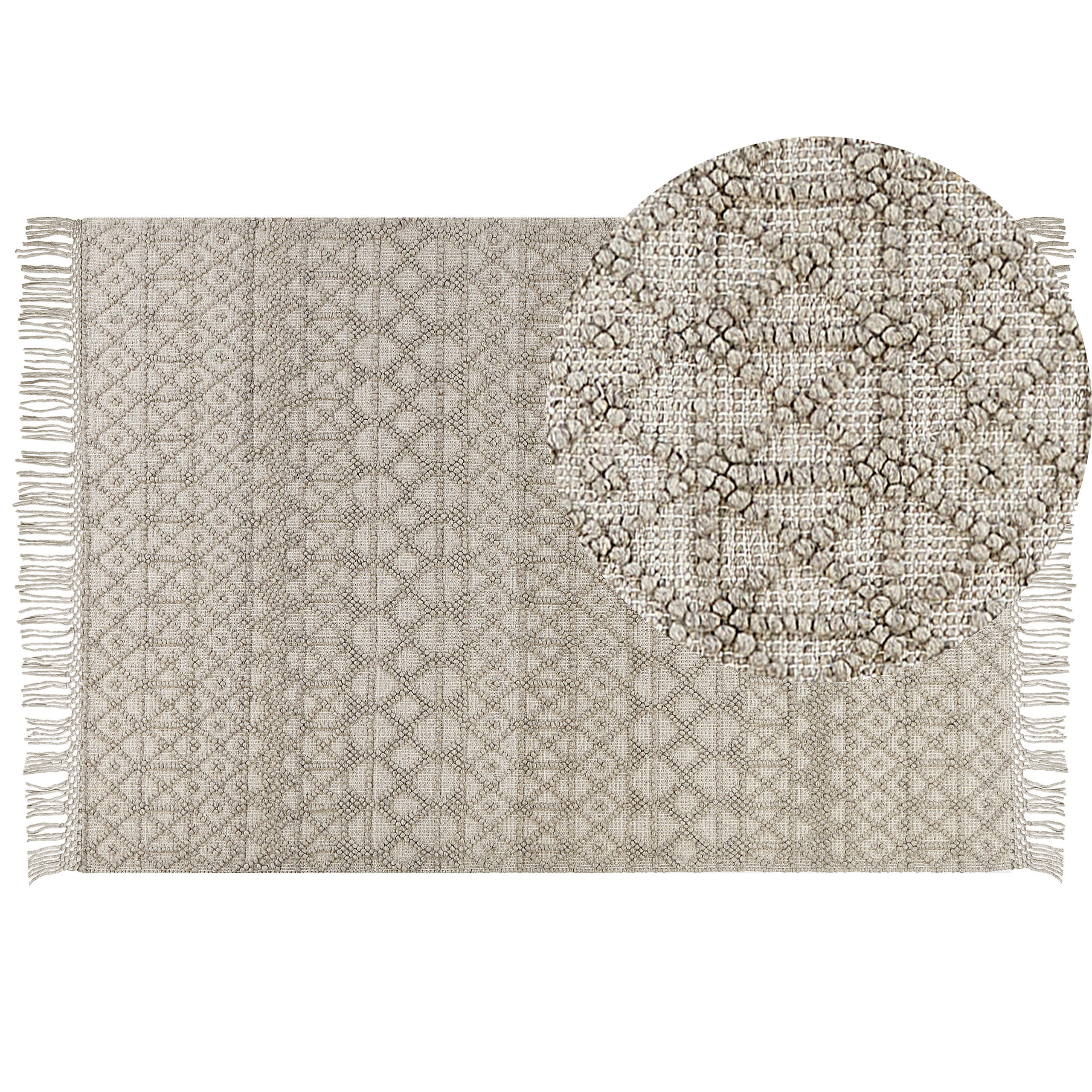 KURZFLOR-TEPPICH Alucra 230/160 cm - Beige, Textil (160/230cm) - Beliani