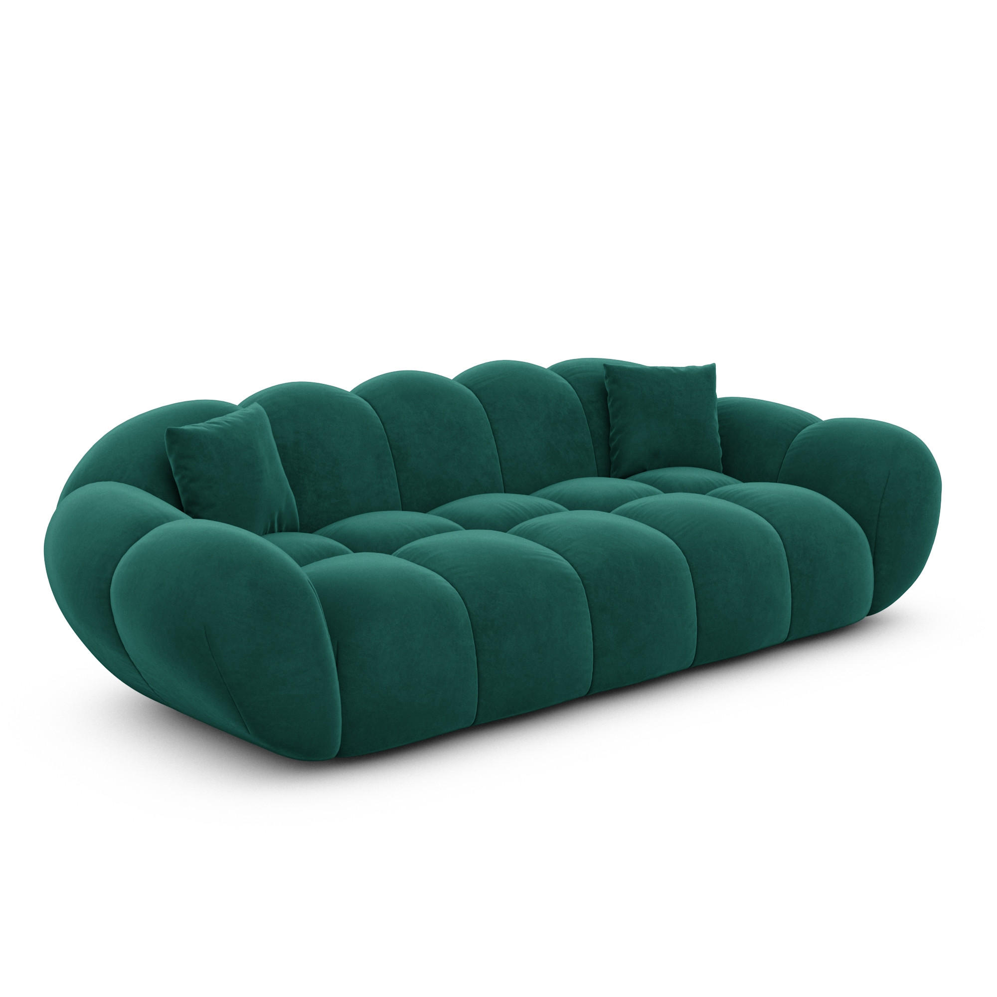 3-SITZER-SOFA Liva Smaragdgrün Samtstoff - Smaragdgrün, Textil (233/70/93cm) - VAROYAL