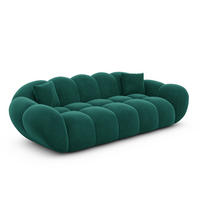 3-SITZER-SOFA Liva Smaragdgrün Samtstoff - Smaragdgrün, Textil (233/70/93cm) - VAROYAL