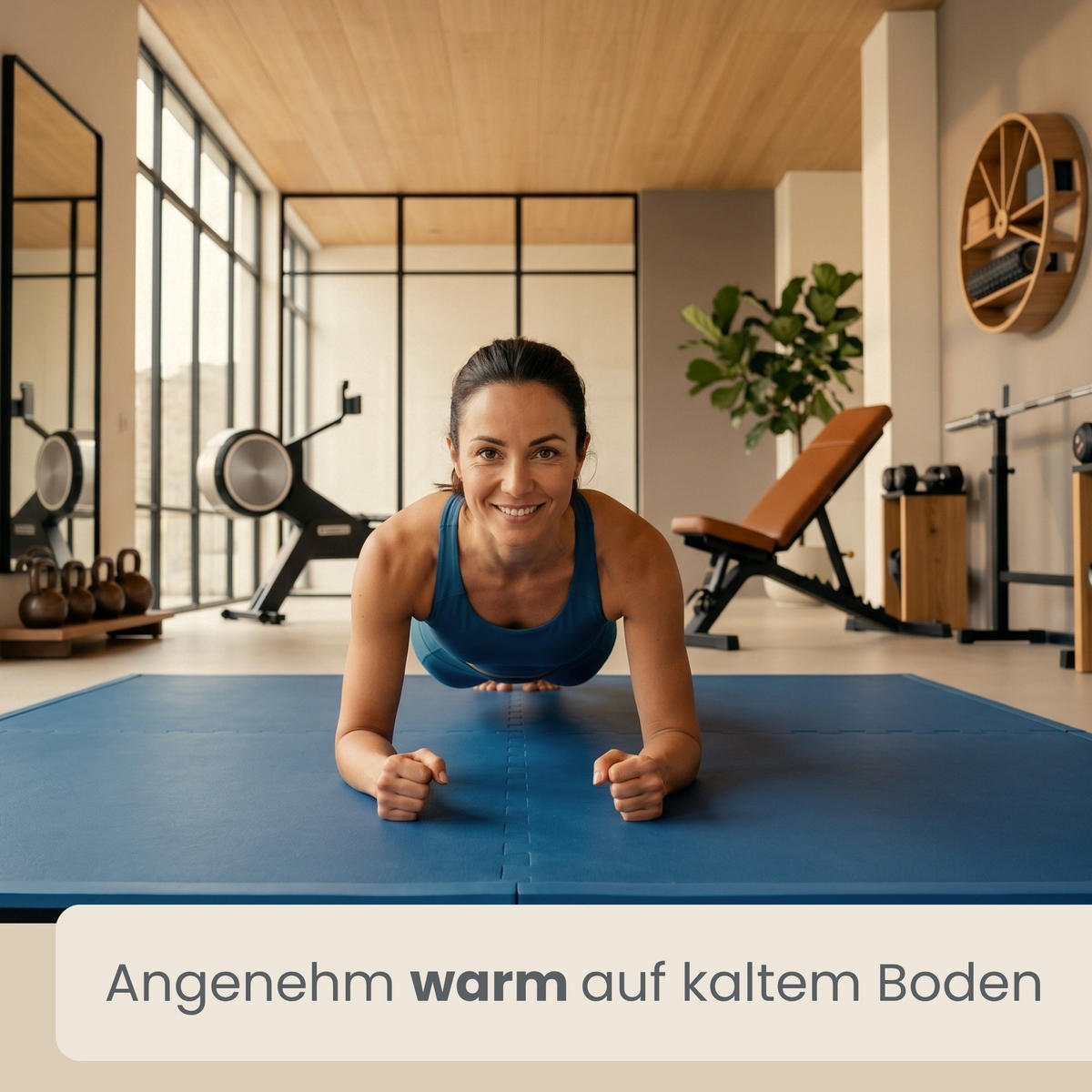 KAMPFSPORTMATTE - 90/90/4 cm - Blau / Schwarz - Blau, Kunststoff (90/90/4cm) - eyepower