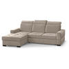 ECKSCHLAFSOFA Alex Mini hellbraun links - Hellbraun/Schwarz, Textil (245/185cm) - Beautysofa