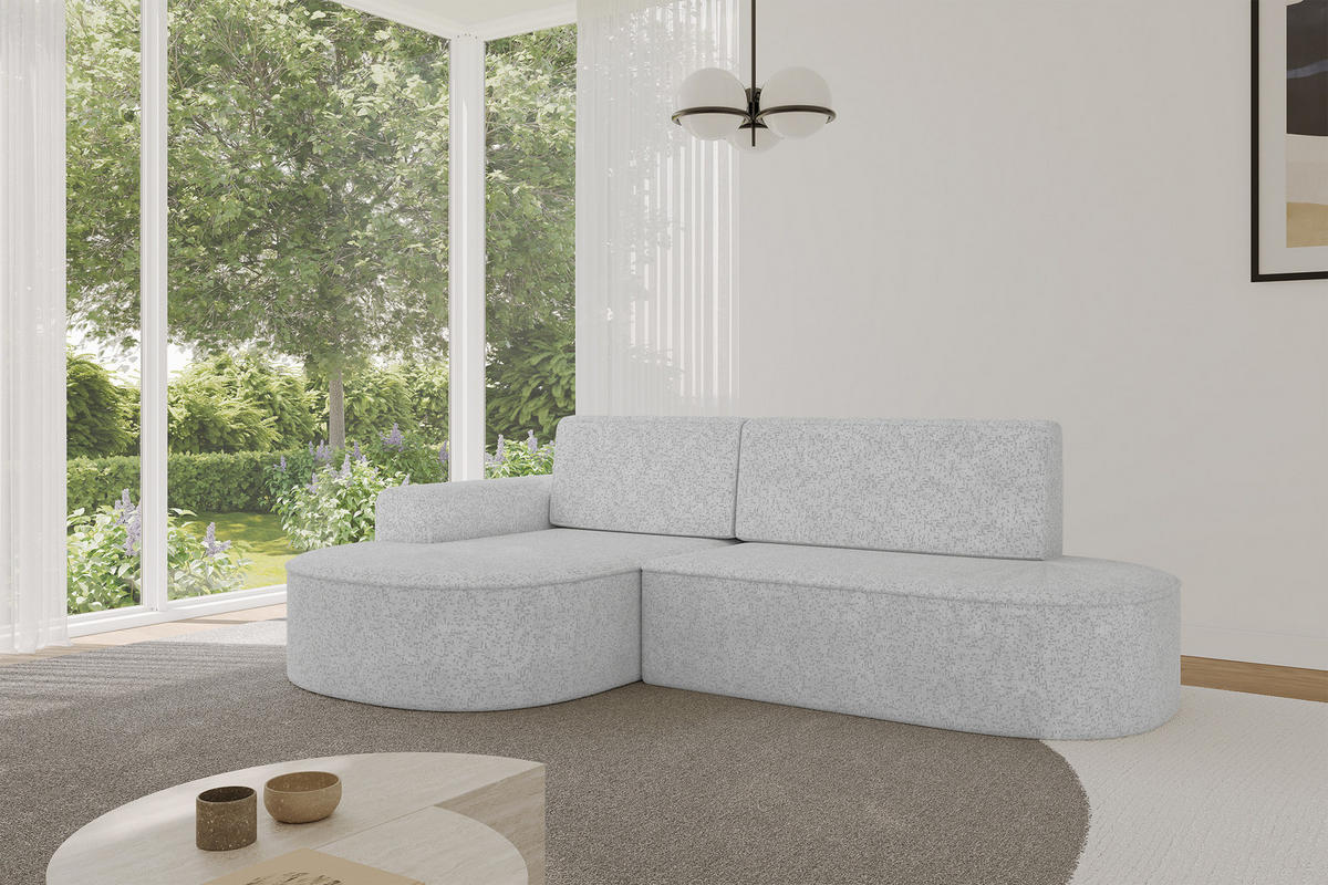 ECKSOFA mit Schlaffunktion und Bettkasten Ottomane Links MARI-L1-S - 283x167x73 cm Grau Tissu - Schwarz/Grau, Holzwerkstoff/Kunststoff (283/167cm) - ALTDECOR