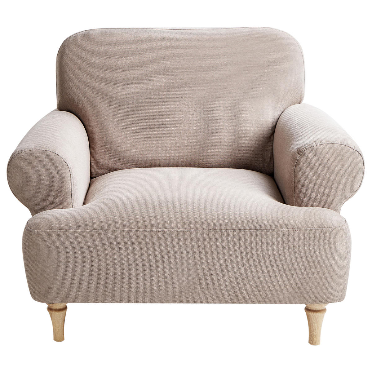 SESSEL Taupe Kiberg - Taupe/Braun, Textil (103/83/98cm) - Beliani