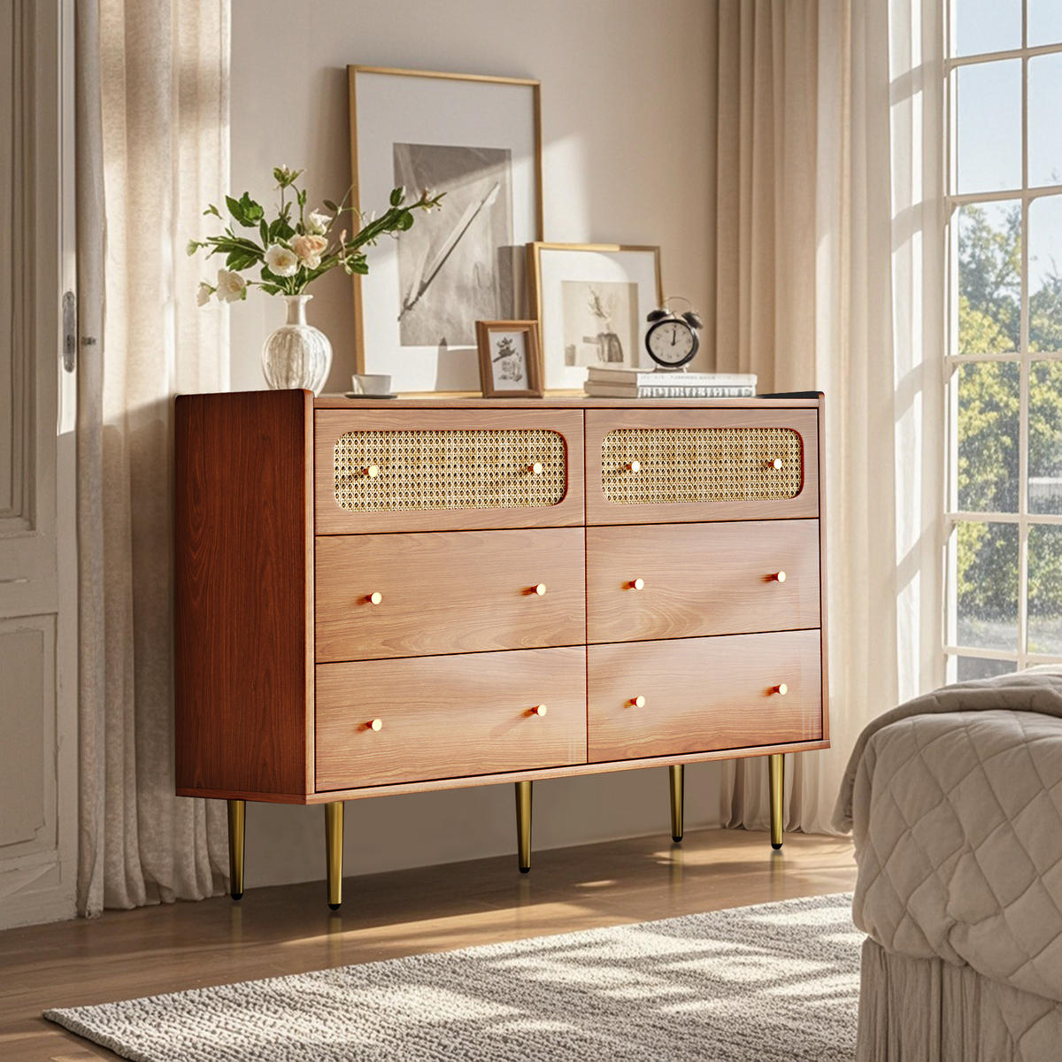 KOMMODE Braun 120/40/90CM - Braun, Holzwerkstoff/Metall (40/90/120cm) - Urban Meuble